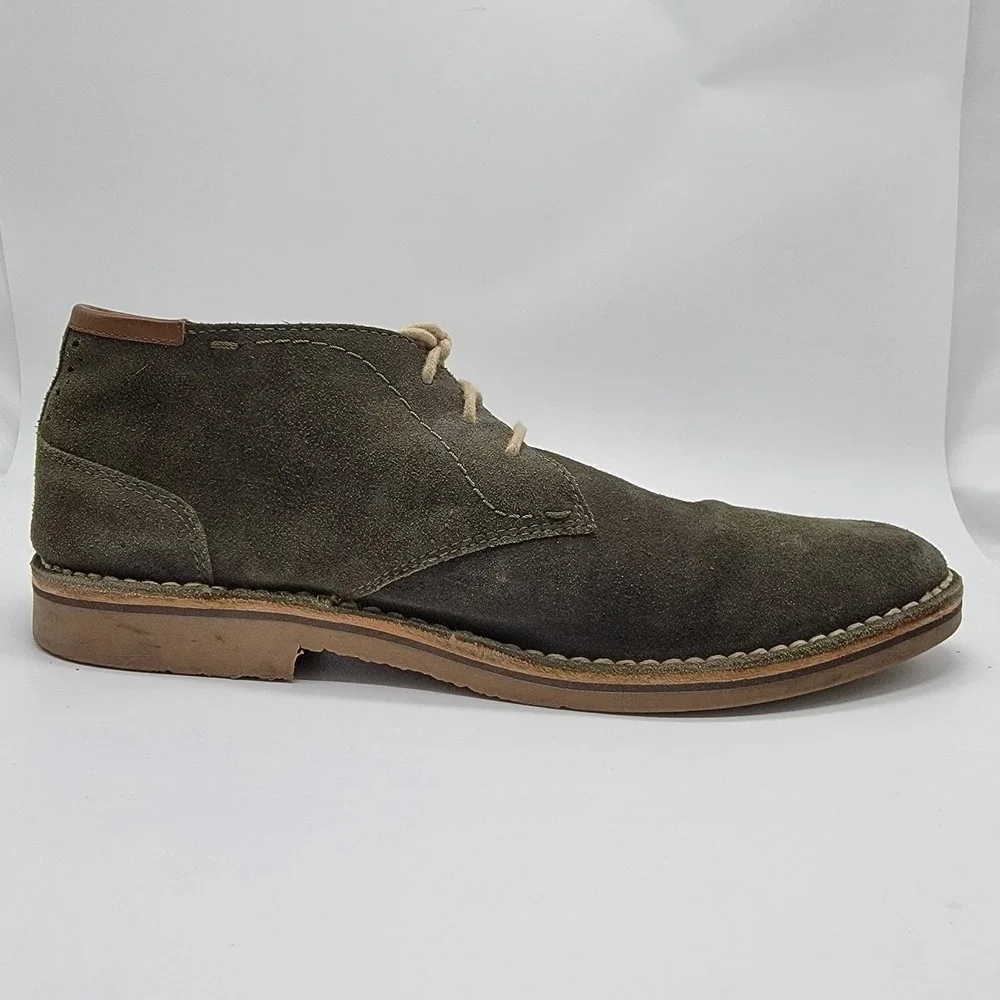 Zara Man Olive Green Suede Lace-Up Chukka Desert Boots Mens Sz 41 EU, US Sz 8